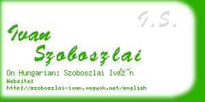 ivan szoboszlai business card